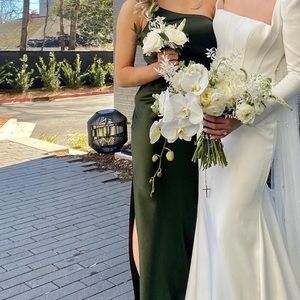 Revelry Jade Satin Bridesmaid Dress